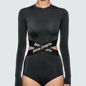 Palm Angels Black Long Sleeve Bodysuit